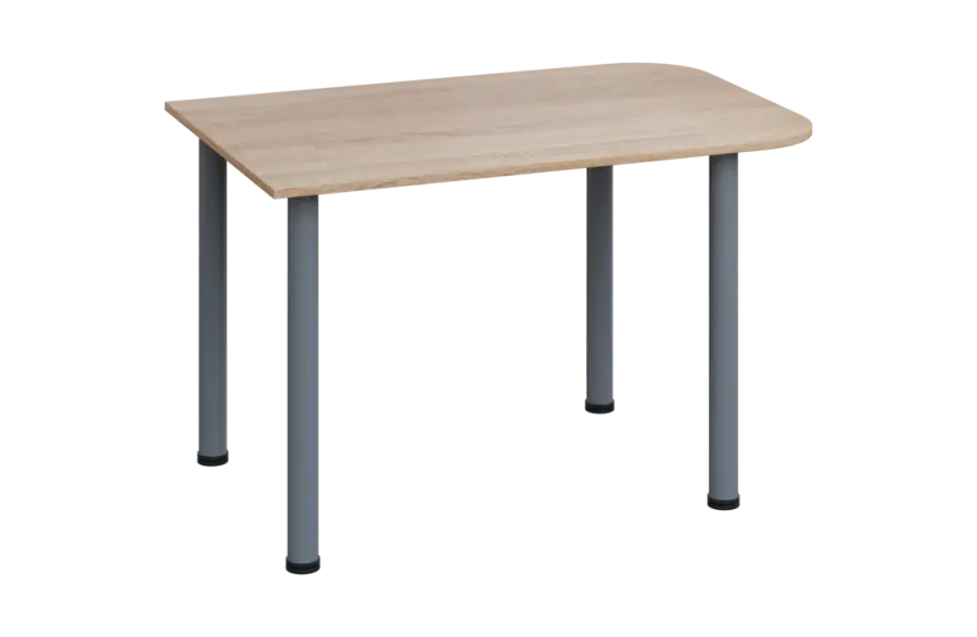 EJH 2 - 120 přístavba jednací, kovová podnož stříbrná, deska 25 mm, dub bardolino